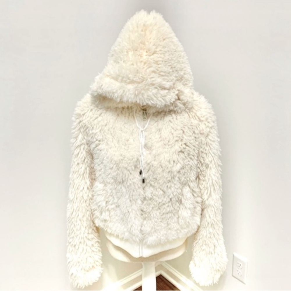 Rue 21 y2k Faux Fur Full Zip Hooded Jacket Jrs XL